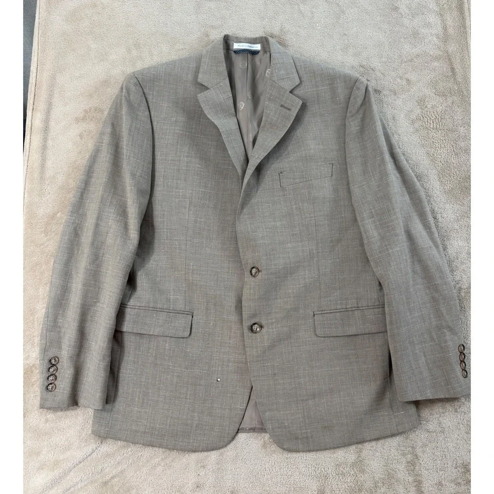 Lauren Ralph Lauren Men 42R Blazer Sport Coat Wool Linen Blend Tan 2-Button flaw